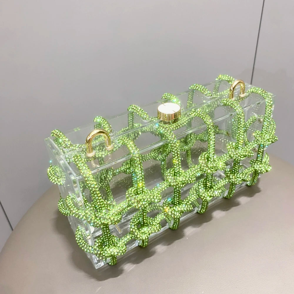 Rhinestone Clear Box Handbag