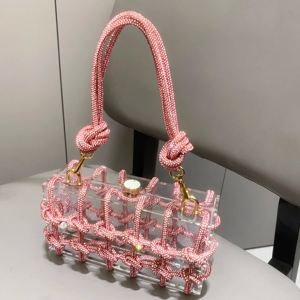 Rhinestone Clear Box Handbag
