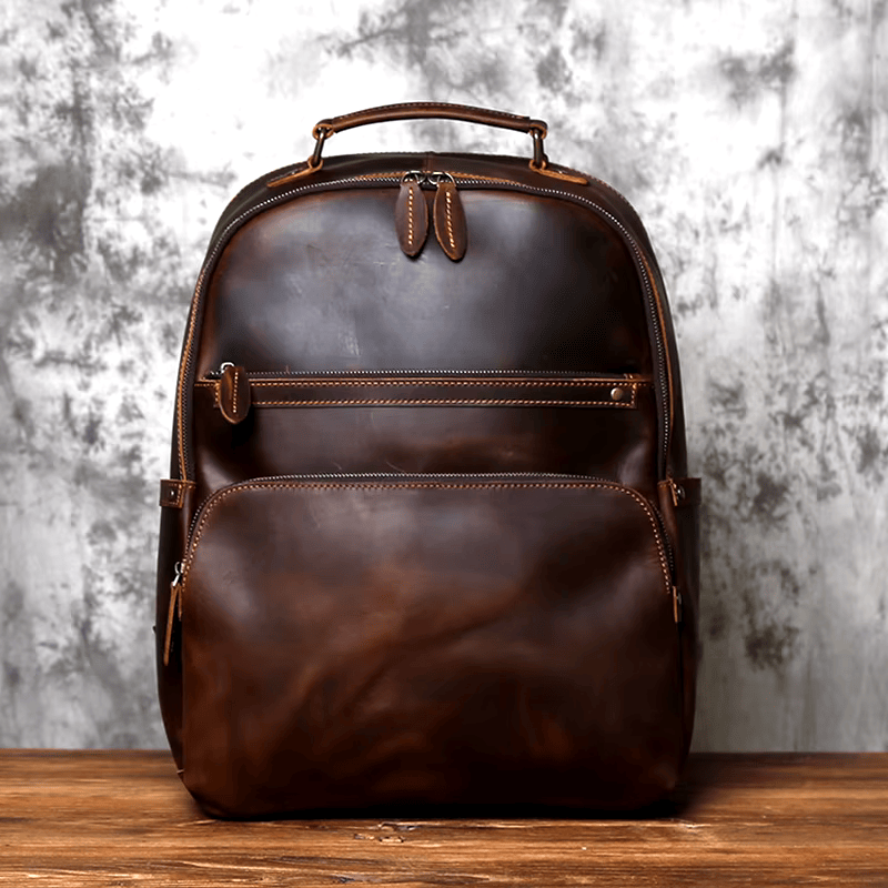 Vintage Cowhide Leather Backpack