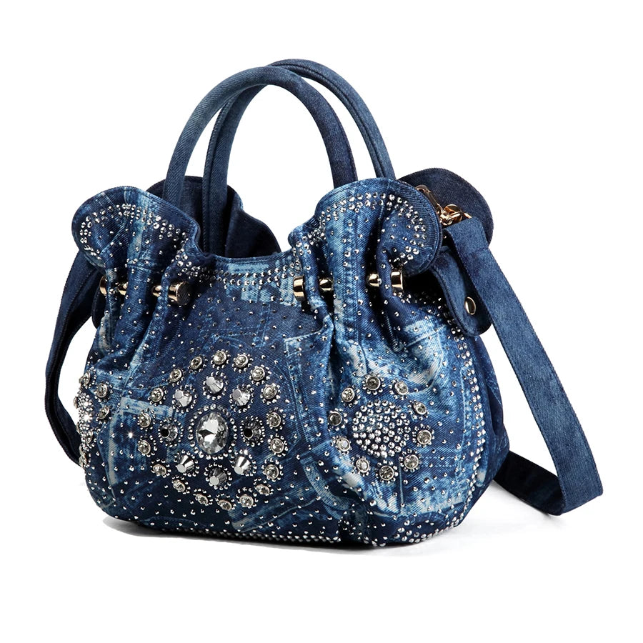 Sparking Denim Rhinestone bag