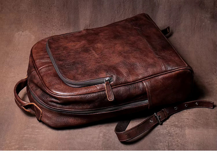 Distressed Leather Rucksack