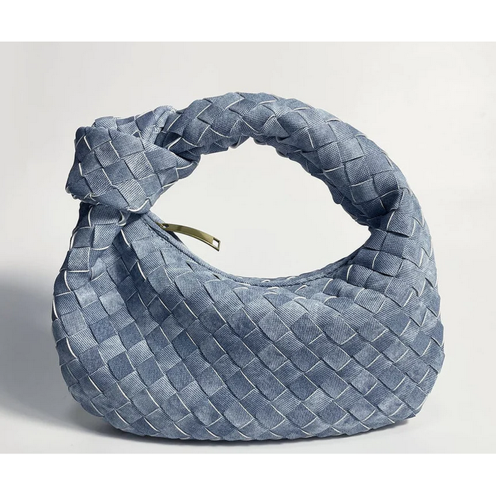 Denim Woven Knot Bag by Christina Shiefer