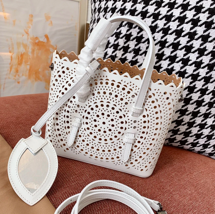 Leather  Hollow out Tote Bag