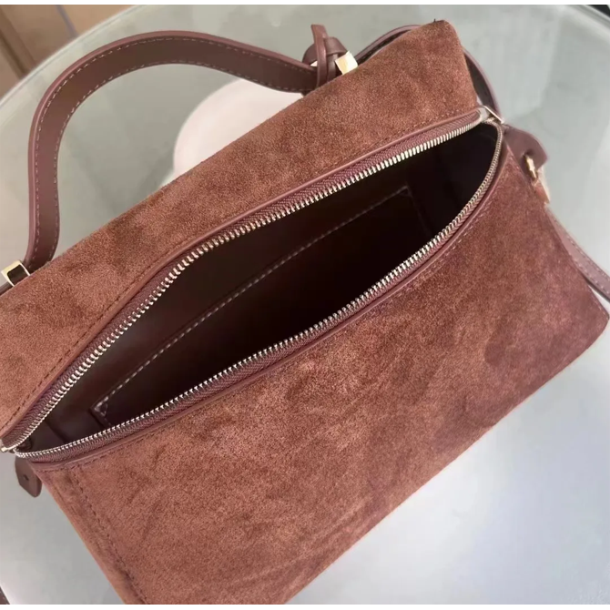 Suede shoulder bag