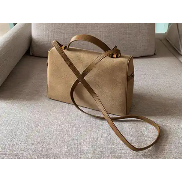 Suede shoulder bag