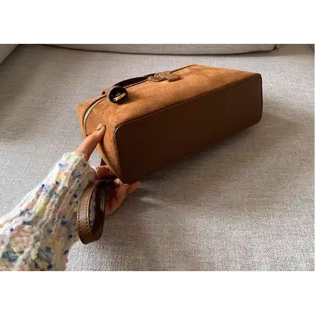 Suede shoulder bag