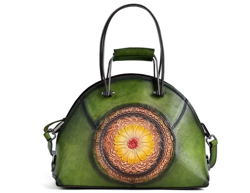 Vintage Cowhide Leather Boho Handbag