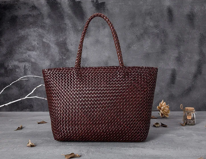 Vintage Leather Tote Bag