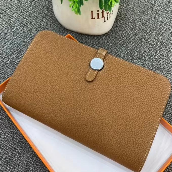 Grained Leather Large Wallet by Christina Shiefer