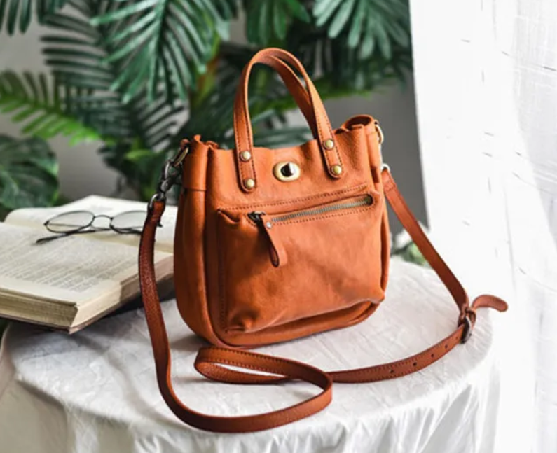 Compact Genuine Leather Shoulder Bag