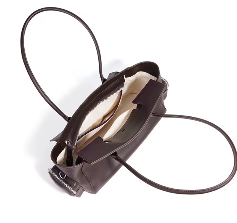 Elegant Multi-Pocket Leather Satchel