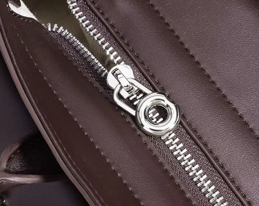 Elegant Multi-Pocket Leather Satchel