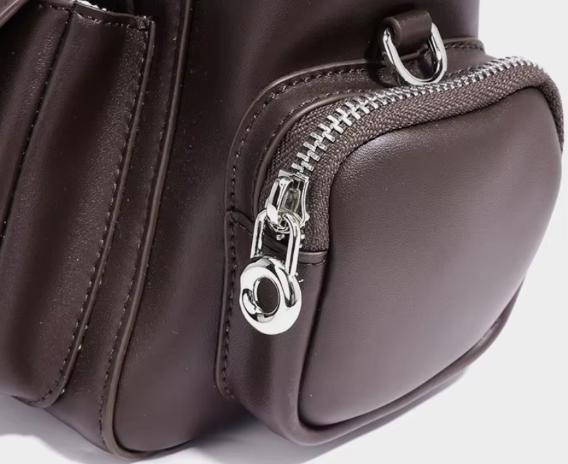Elegant Multi-Pocket Leather Satchel