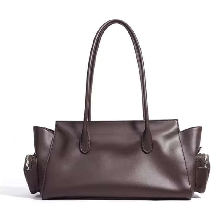 Elegant Multi-Pocket Leather Satchel