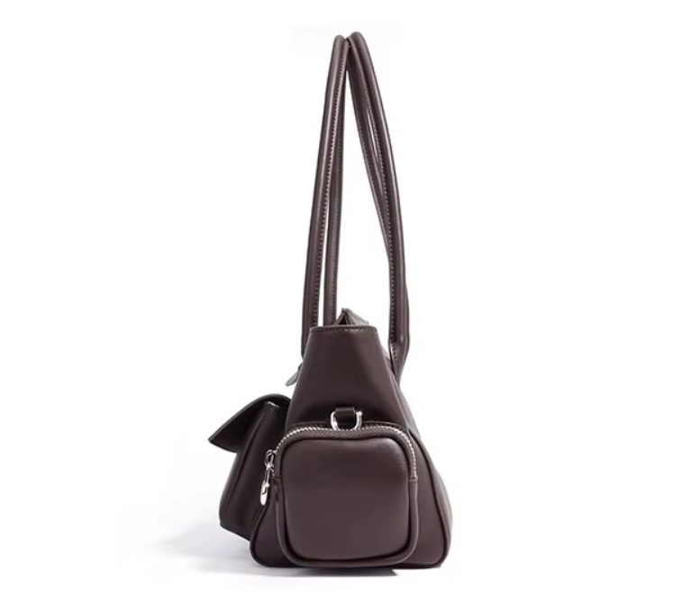 Elegant Multi-Pocket Leather Satchel