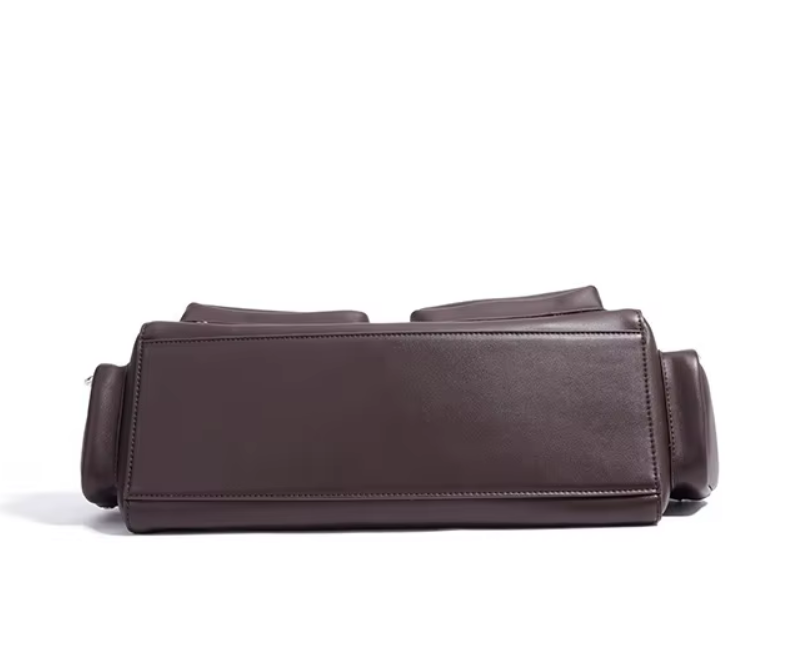 Elegant Multi-Pocket Leather Satchel