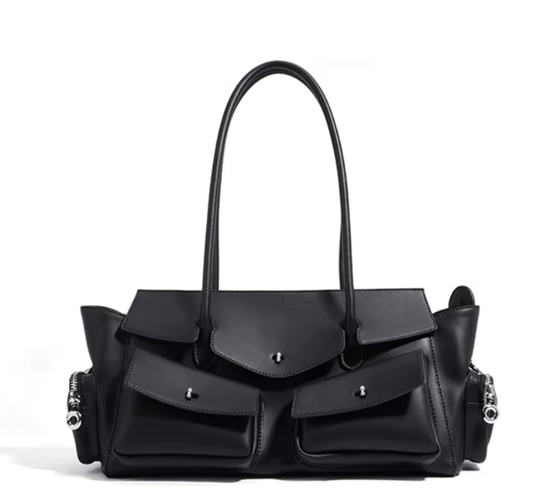 Elegant Multi-Pocket Leather Satchel