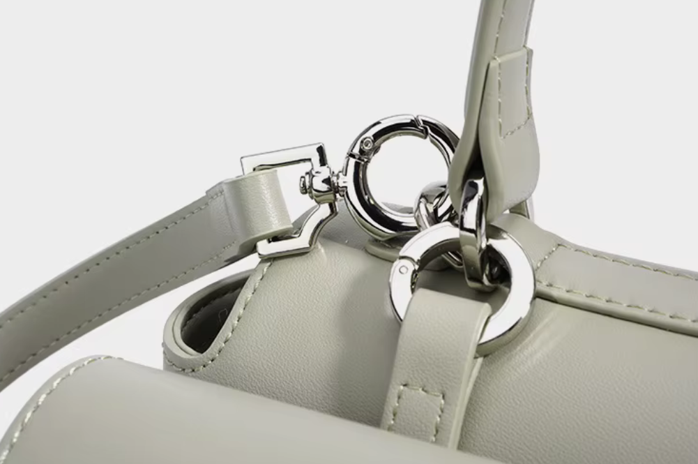 Cowhide Leather Mini Handbag with Front Pouch