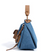 Denim-Leather Drawstring Shoulder Bag