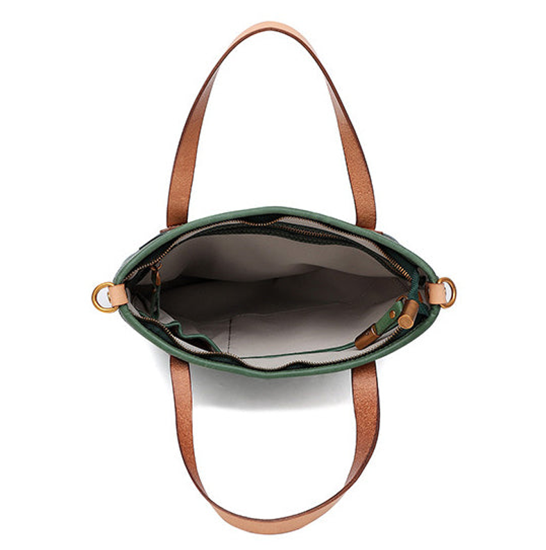 Argyle Patchwork Cowhide Leather Tote