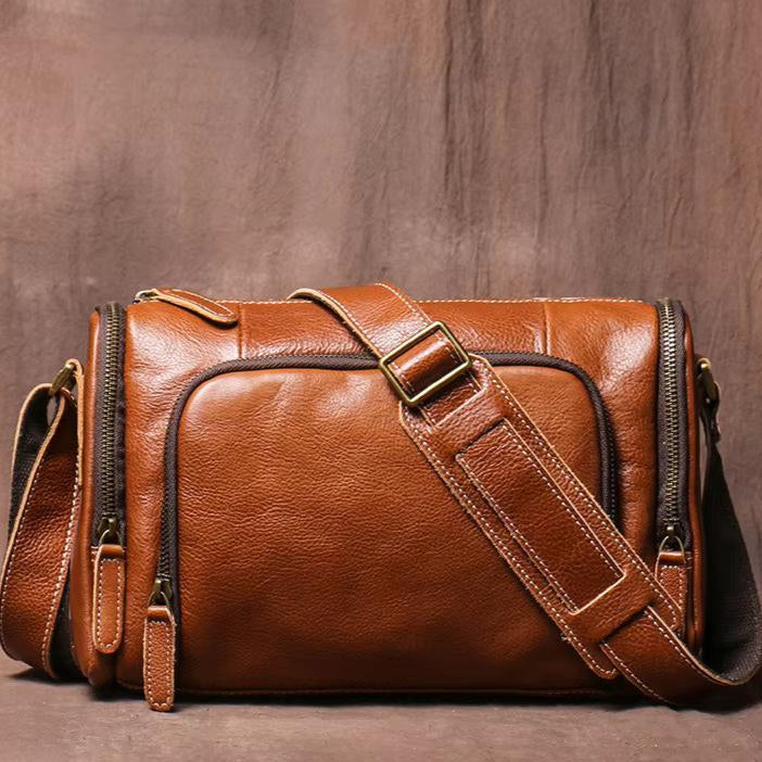 Rugged Leather Shoulder Bag by Christina Shiefer