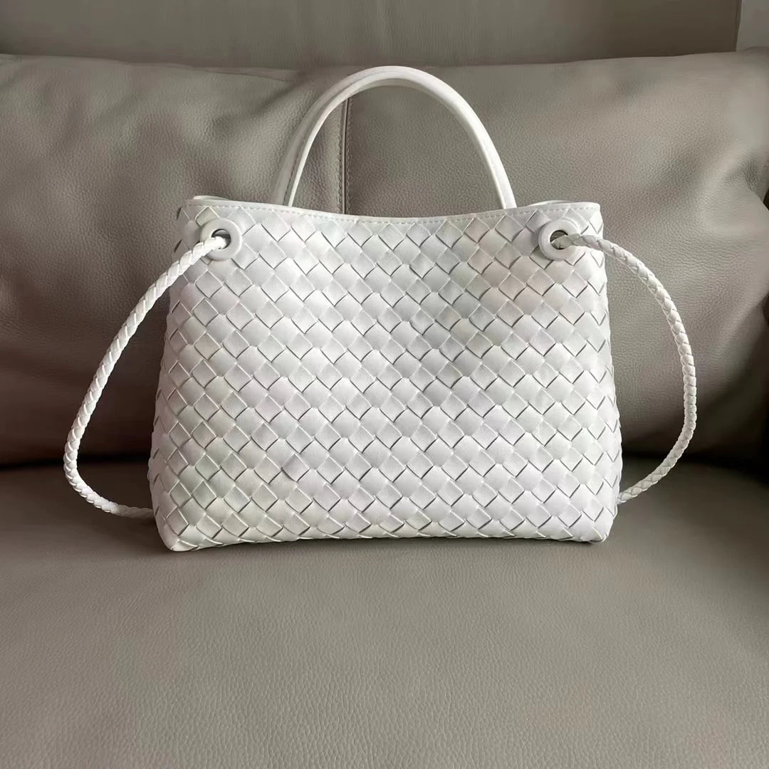 Leather woven Tote Bag