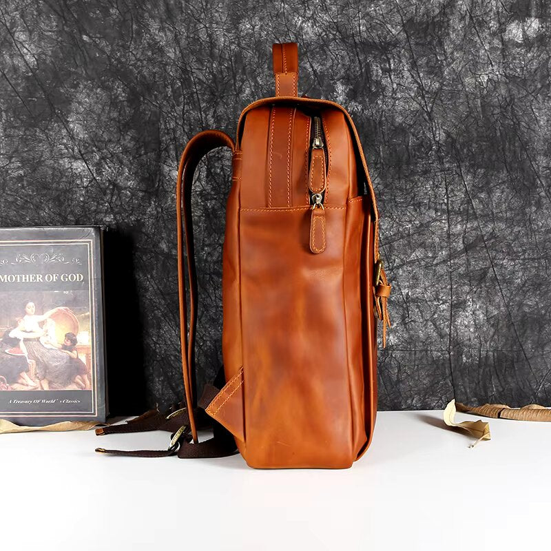 Retro Crazy Horse Leather Backpack