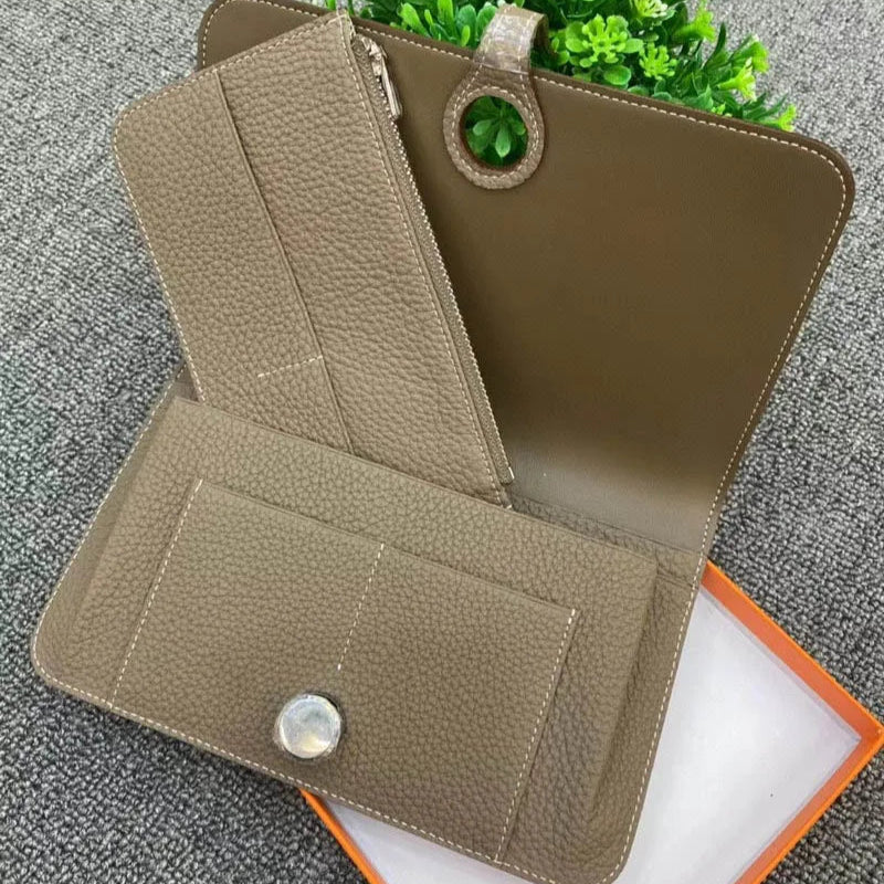 Grained Leather Large Wallet