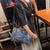 Denim-rhinestones shoulder bag