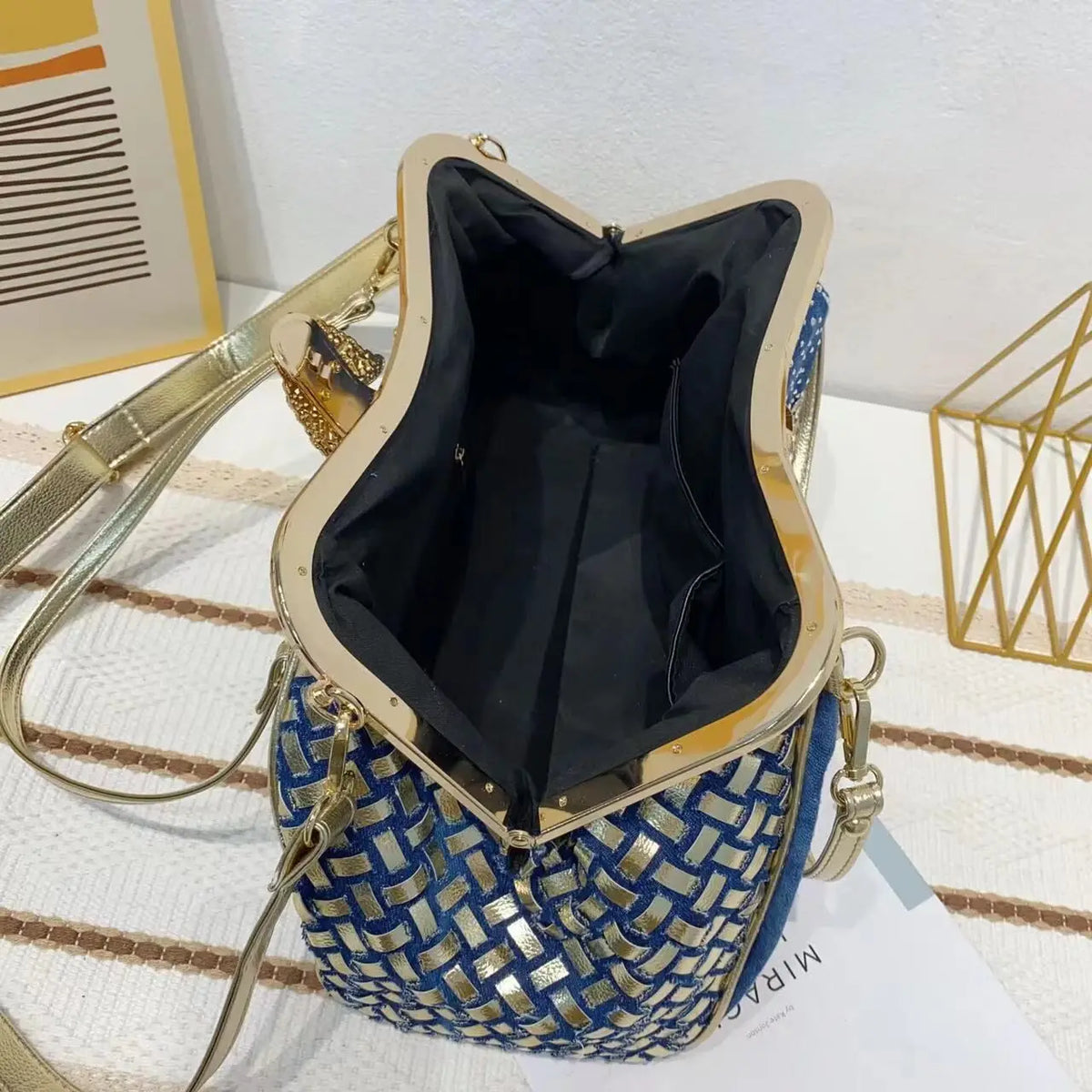 Diamond Denim Butterfly bag