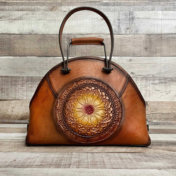 Vintage Cowhide Leather Boho Handbag
