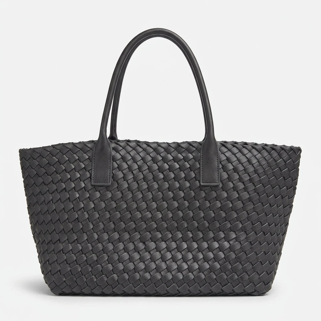 Woven Cowhide Leather Shopper Tote by Christina Shiefer