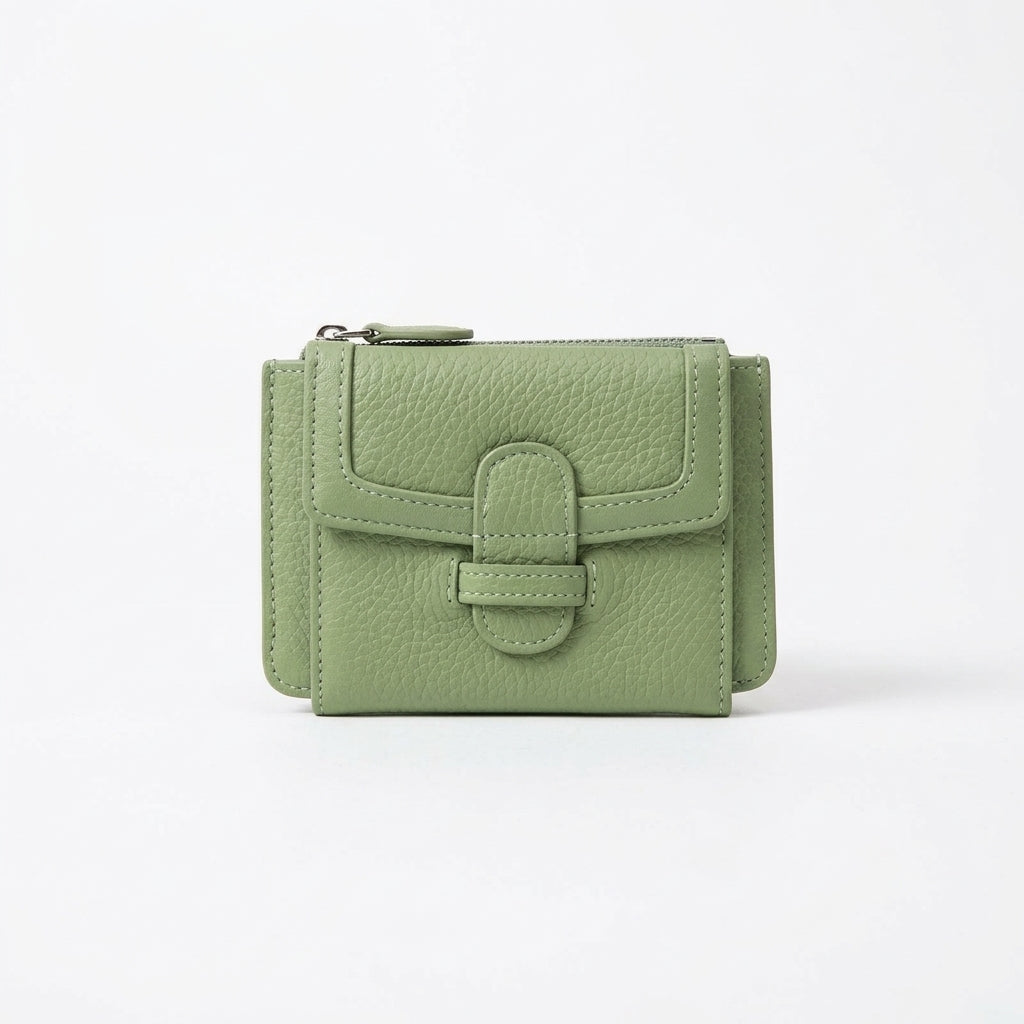Pebbled Leather Compact Wallet by Christina Shiefer
