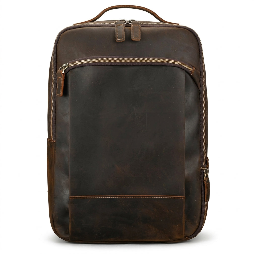 Rustic Charm Leather Backpack by Christina Shiefer