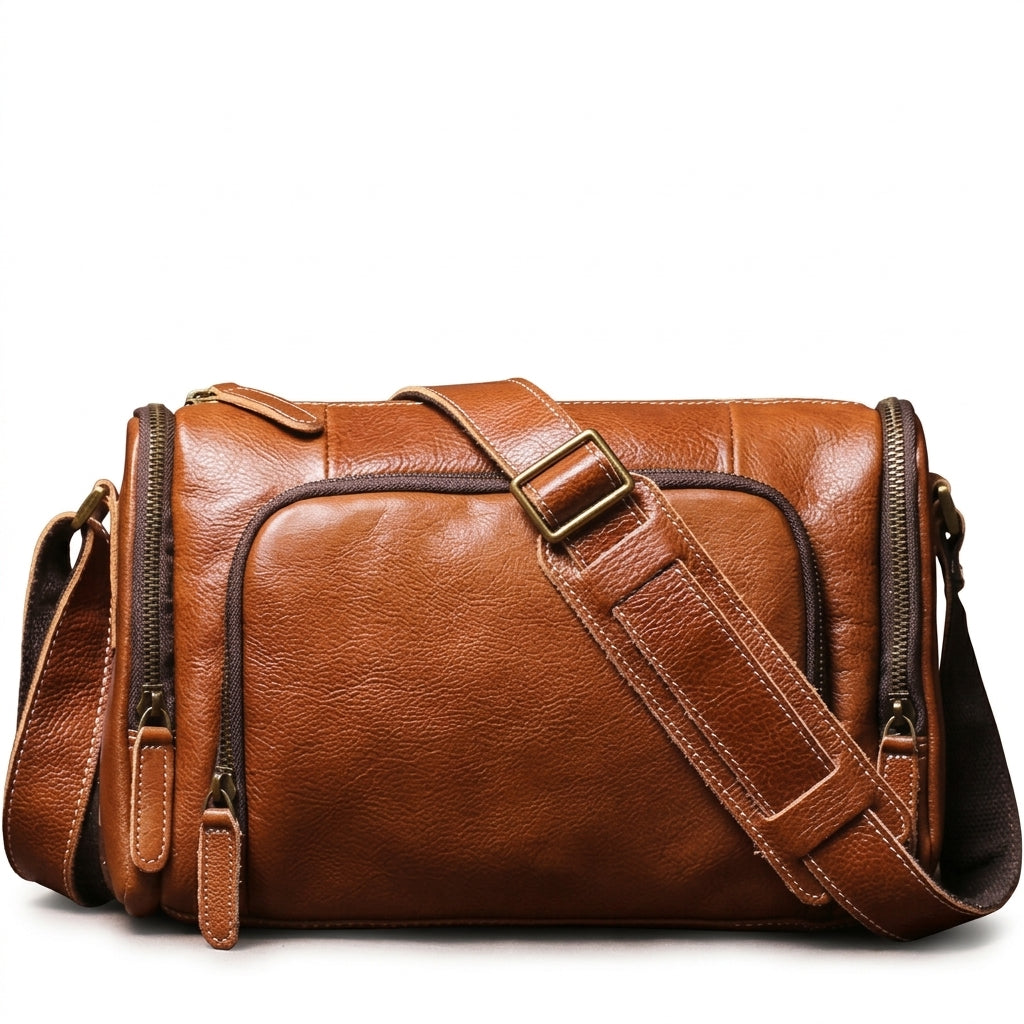 Rugged Leather Shoulder Bag by Christina Shiefer