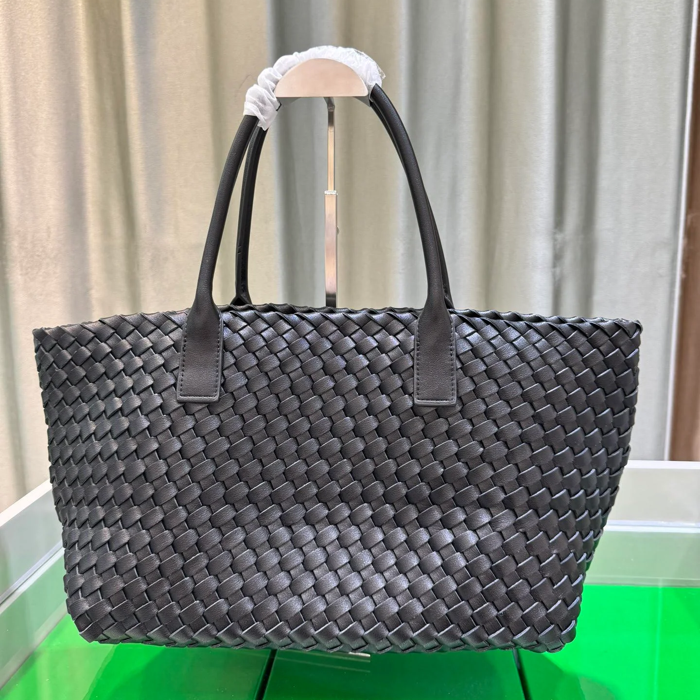 Woven Cowhide Leather Shopper Tote by Christina Shiefer