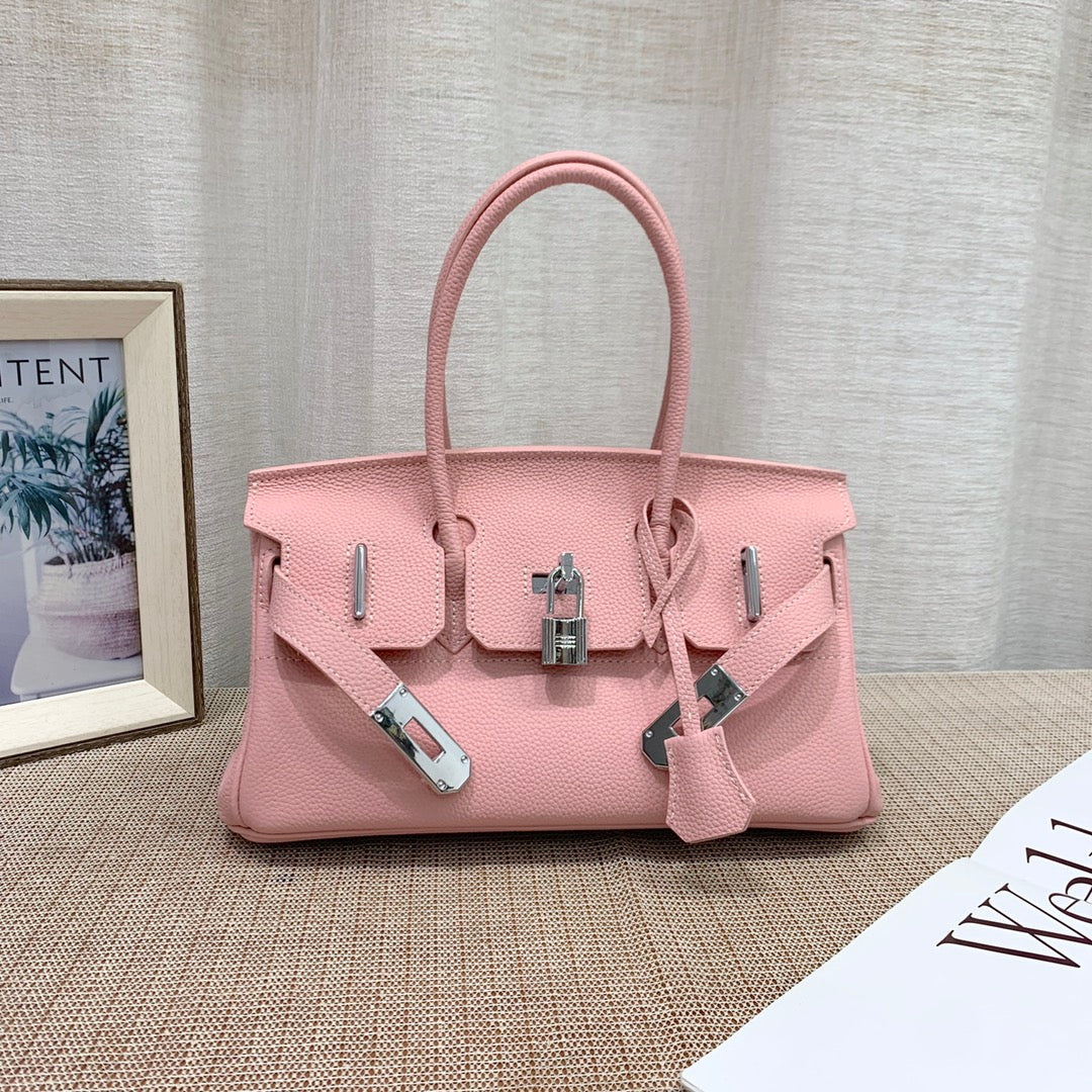 Structured Cowhide Leather Handbag