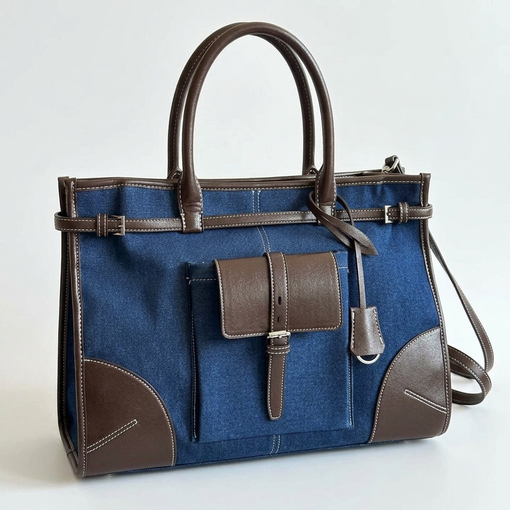 Luxe Denim Signature Tote by Christina Shiefer