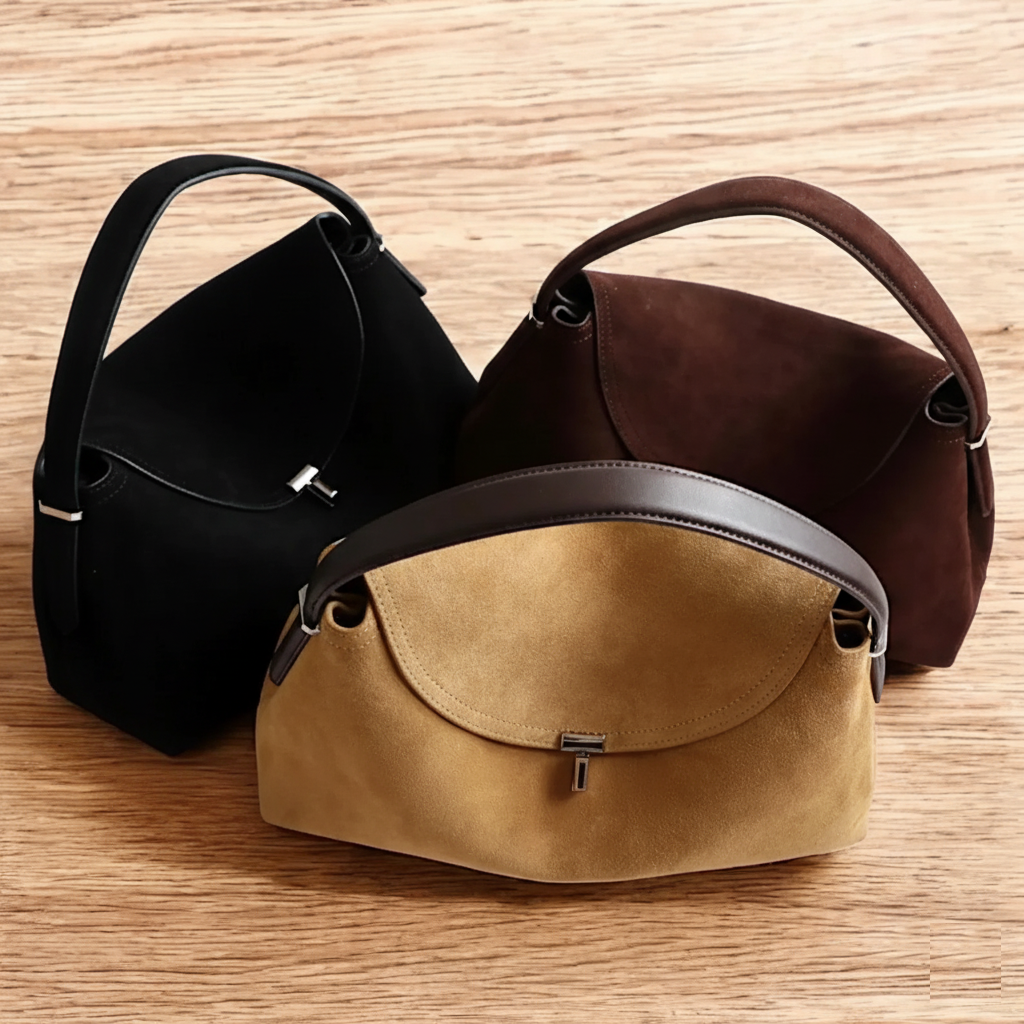 T-Lock Suede shoulder bag