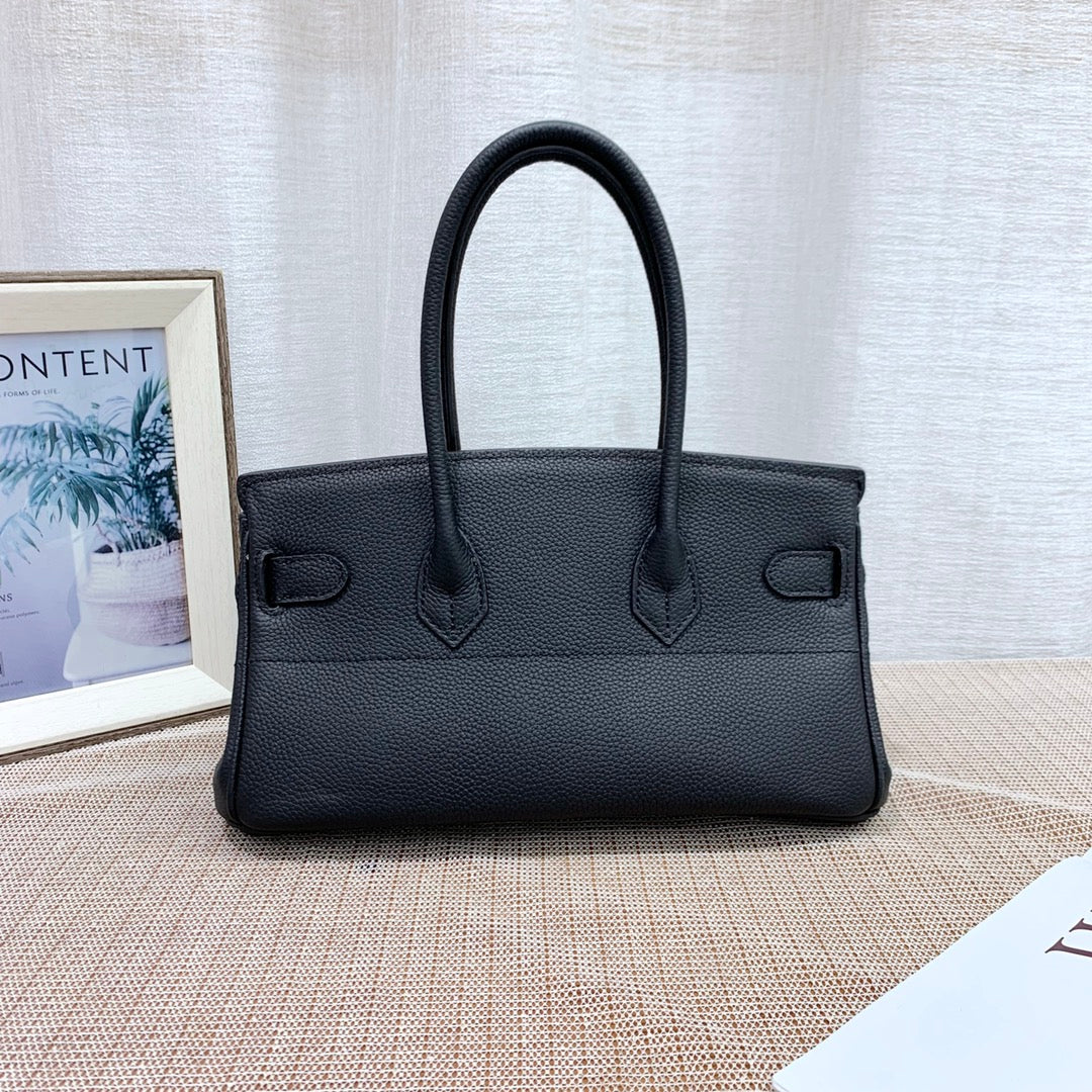 Structured Cowhide Leather Handbag