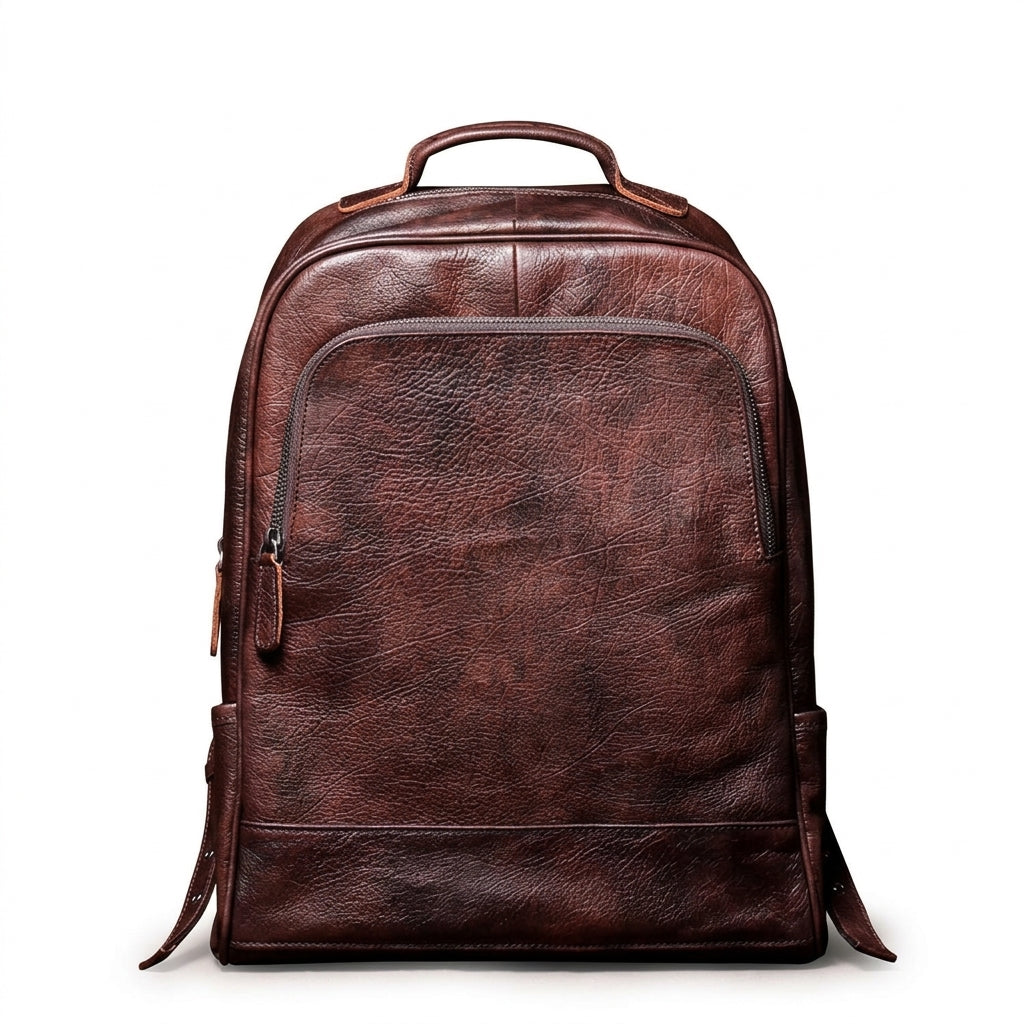 Distressed Leather Rucksack by Christina Shiefer