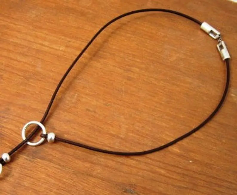 Silver Leaf Y Necklace