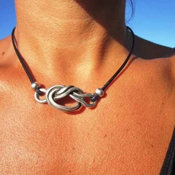 Leather and Silver Eternity Necklace by Christina Shiefer