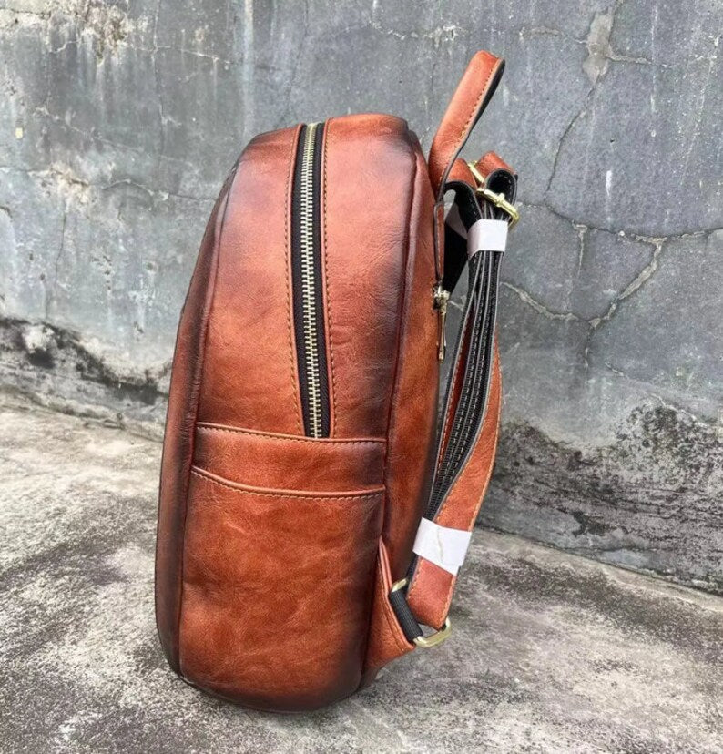Embossed leather Backpack