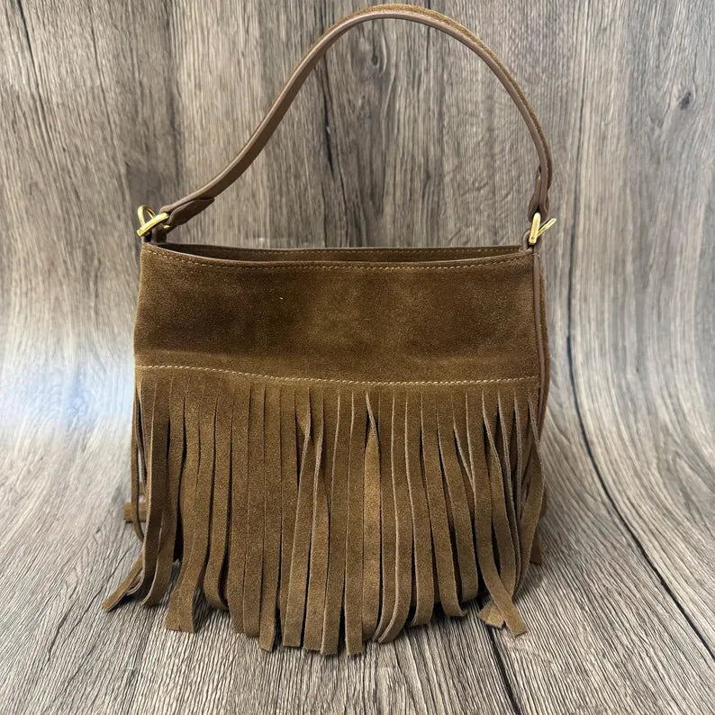 TOGO Cowhide Leather Bag with Tassels