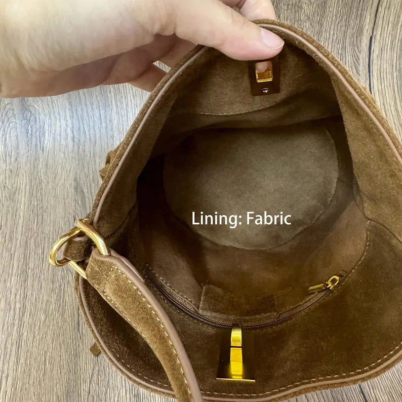 TOGO Cowhide Leather Bag with Tassels