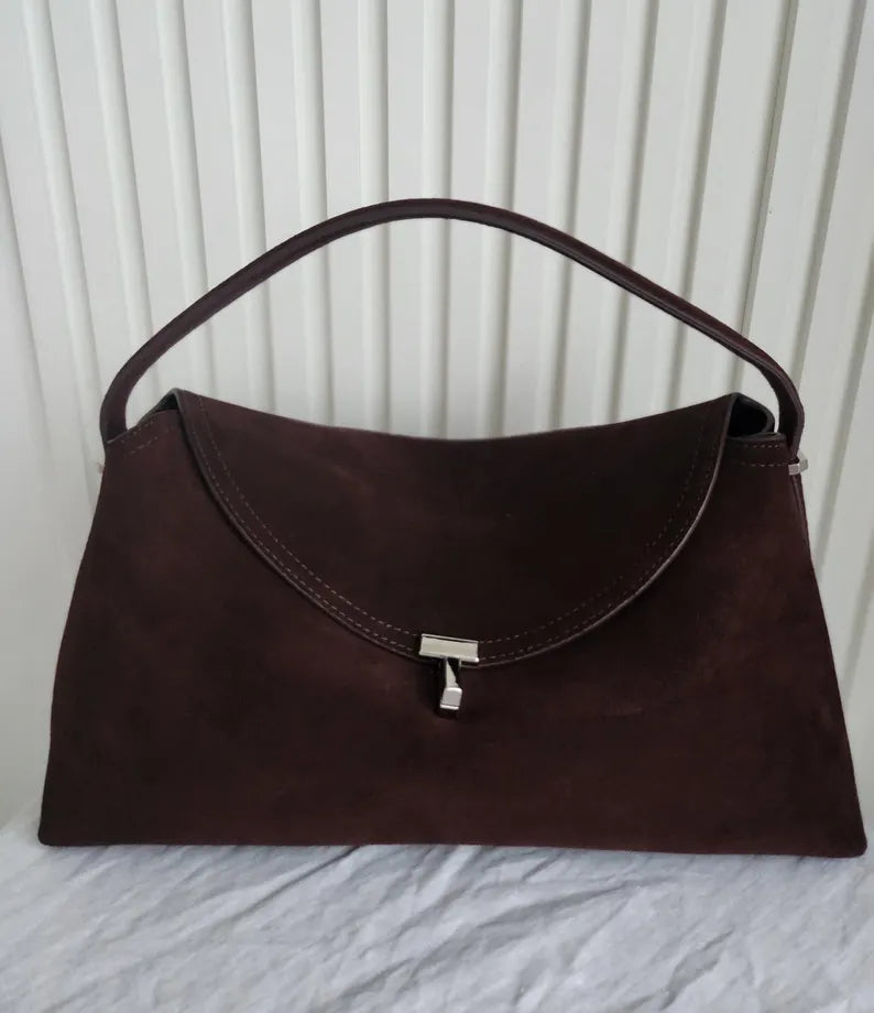 T-Lock Suede shoulder bag