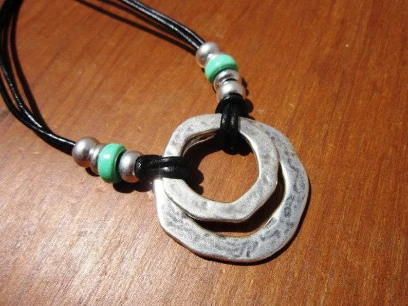 Bohemian Silver & Turquoise Pendant Necklace