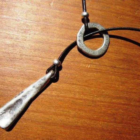 Luna Pendant Leather Necklace by Christina Shiefer