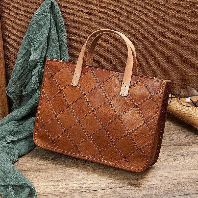 Handcrafted Italian Quilted Leather Tote